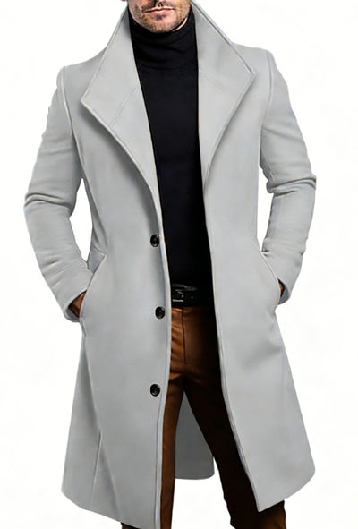 Abrigo Trench de Lana Media Longitud para Hombre - Image 8
