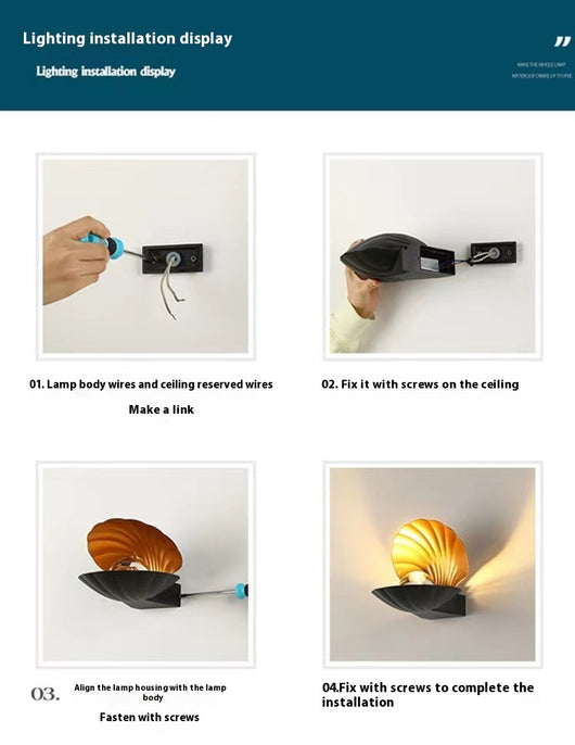 Lámpara de Pared Exterior Minimalista Resistente al Agua con Diseño en Concha Perlada - Image 15