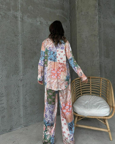 Conjunto Estampado Europeo Americano: Blusa Manga Larga y Pantalón para Mujer - Image 15