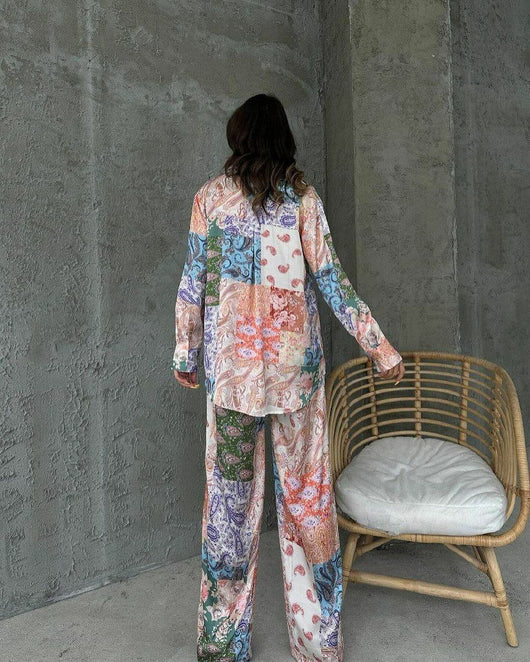 Conjunto Estampado Europeo Americano: Blusa Manga Larga y Pantalón para Mujer - Image 15