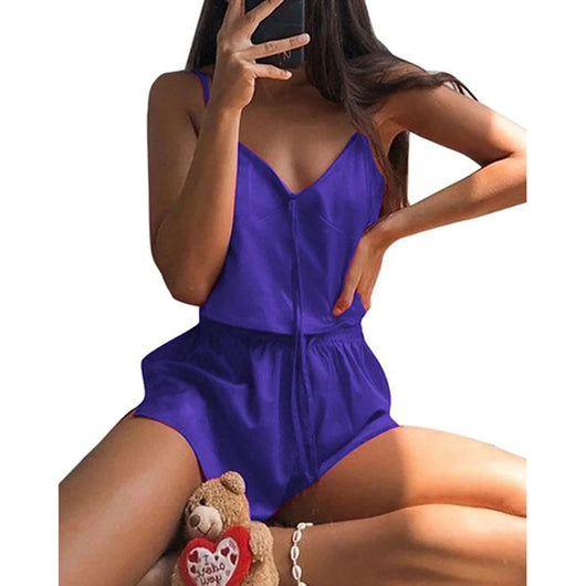 Shorts Tipo Slip Casual para Casa - Conjunto de Dos Piezas para Mujer - Image 4
