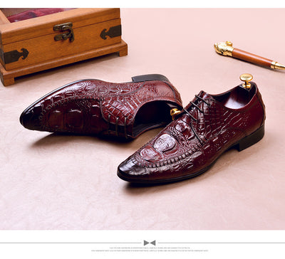 Zapatos de Vestir Hombre Patrón Cocodrilo Estilo Británico - Image 19
