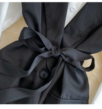 Vestido Ejecutivo con Corbata Integrada y Cuello Solapa - Image 14