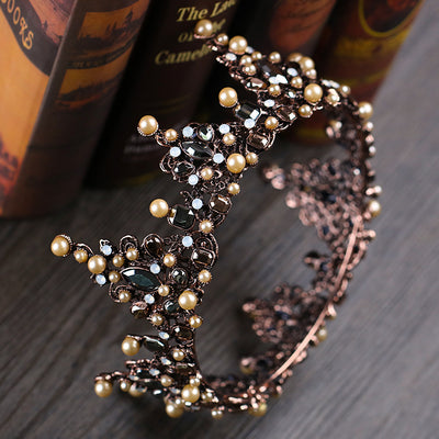 Diadema Vintage de Perlas con Engastes de Diamantes - Image 2