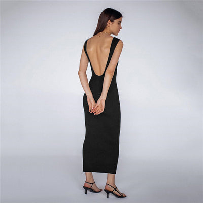 Vestido Asimétrico Elegante de Espalda Abierta con Ajuste Ceñido - Image 10