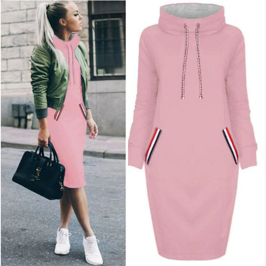 Vestido Largo de Invierno Cuello Alto - Elegancia Casual para Todas las Tallas - Image 13