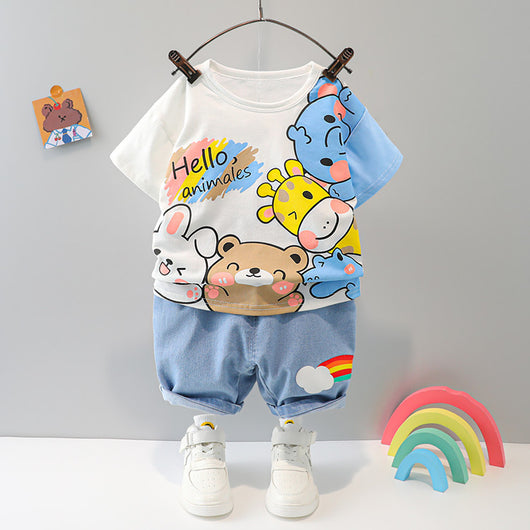 Conjunto de Pantalones Cortos Denim para Niños y Niñas - Dos Piezas Cómodo - Image 3