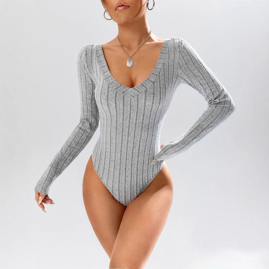 Jumpsuit Elegante de Cuello en V Profundo con Control de Cintura para Mujer