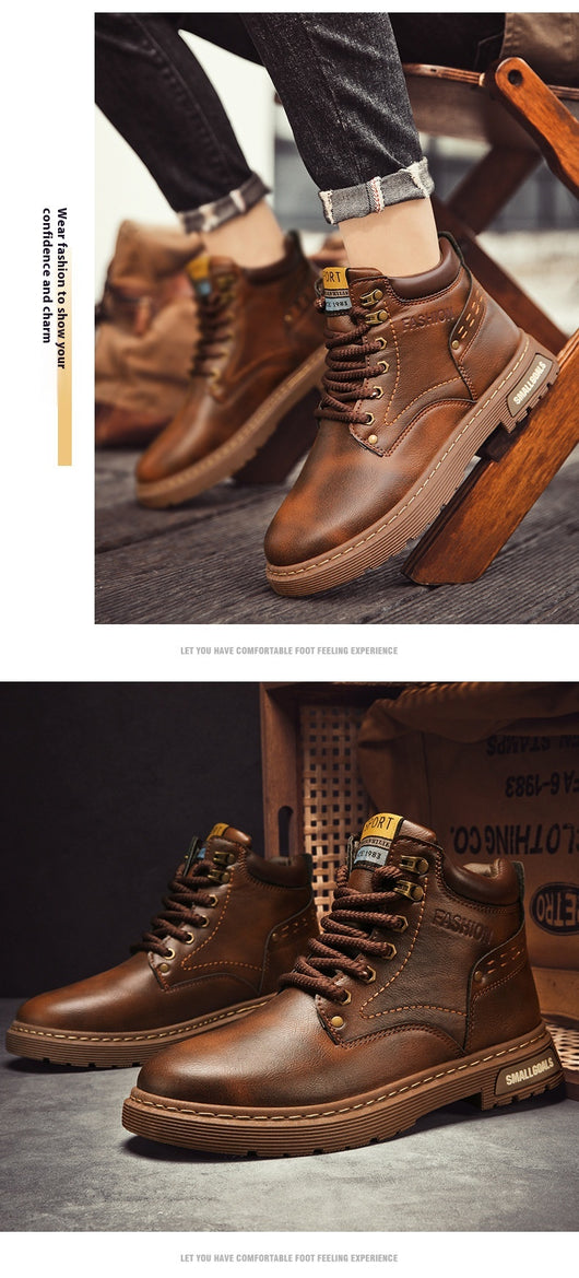Botas Martin de Cuero Retro Estilo Británico - Hombre - Image 13