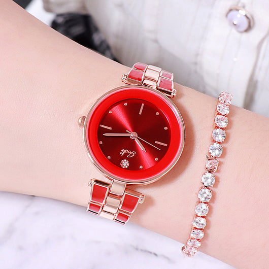 Reloj de Pulsera Elegante Acero Inoxidable Estilo Coreano para Mujer Cuarzo Blanco - Image 17