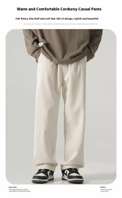 Pantalones de Pana Rectos Anchos con Forro Polar - Pantalones Casuales Cómodos - Image 13