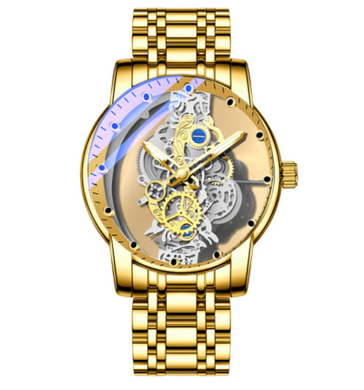 Reloj Automático Esqueleto Dorado de Lujo para Hombre - Image 9