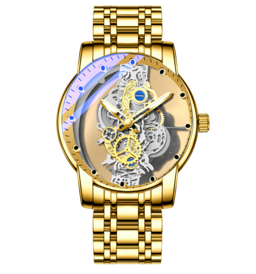 Reloj Automático Esqueleto Dorado de Lujo para Hombre - Image 9