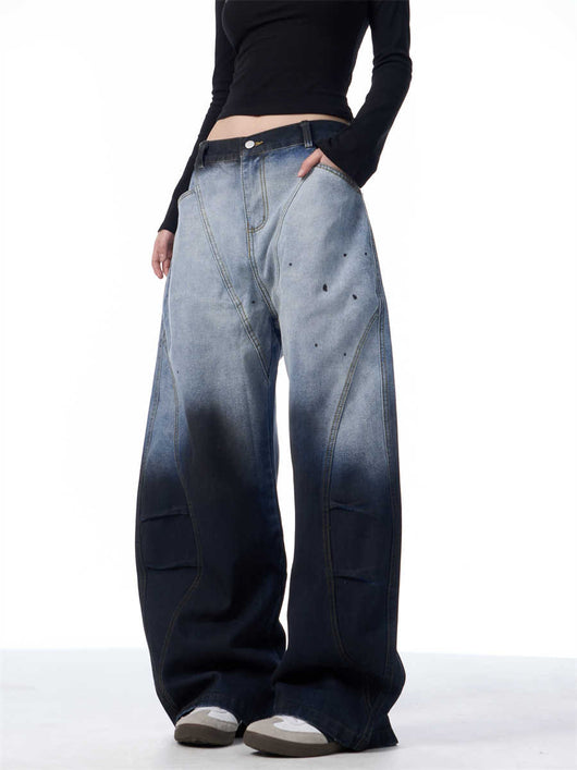 Pantalones Anchos Tie-Dye Degradado para Mujer - Image 2