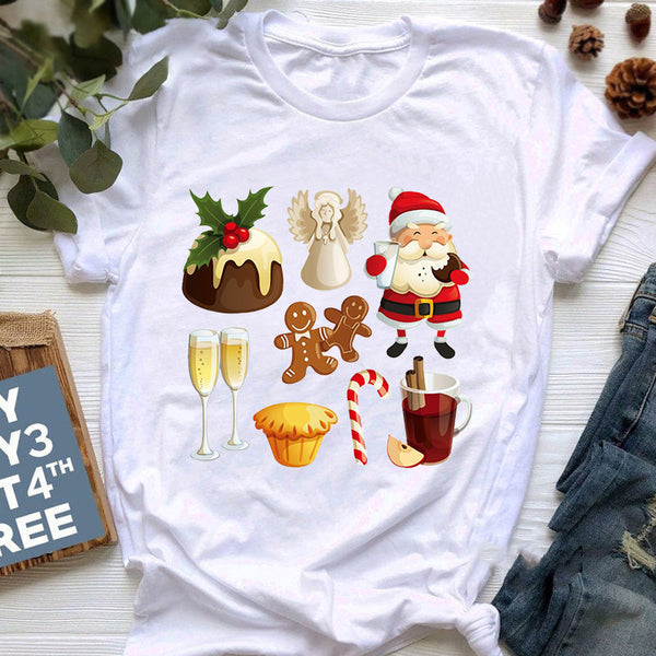 Playera Navideña con Estampado de Reno para Mujer