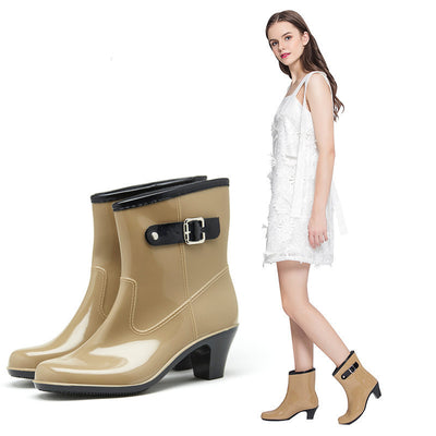 Botas de Lluvia con Hebilla para Mujer - Tubo Medio Antideslizante - Image 4