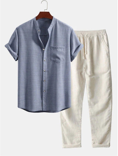 Camisa Slim Fit Cuello Mao con Impresión 3D Digital para Hombre - Image 10