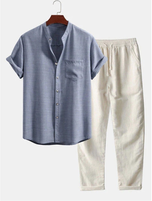 Camisa Slim Fit Cuello Mao con Impresión 3D Digital para Hombre - Image 10