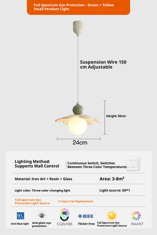 Lámpara de Techo Minimalista Crema para Mesita de Noche - Image 8