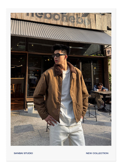 Chaqueta Corta para Hombre en Algodón Grueso con Forro de Terciopelo - Image 7