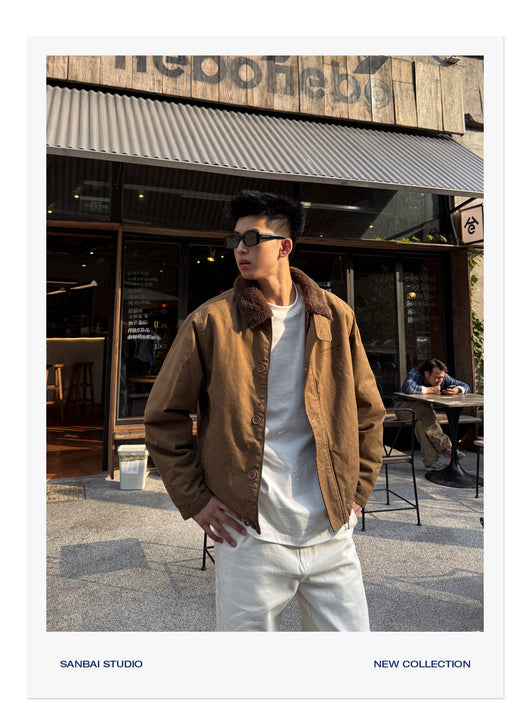 Chaqueta Corta para Hombre en Algodón Grueso con Forro de Terciopelo - Image 7