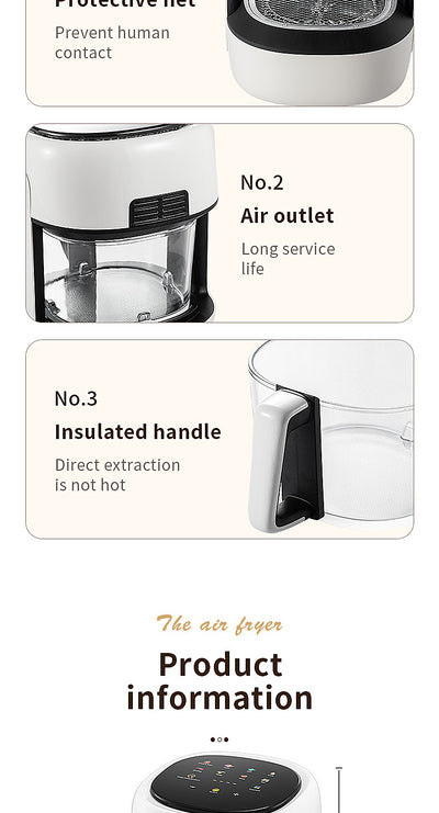 Freidora de Aire Eléctrica Grande con Convección y Ventana Visualización - Cocina sin Aceite - Image 20