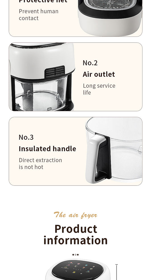 Freidora de Aire Eléctrica Grande con Convección y Ventana Visualización - Cocina sin Aceite - Image 20