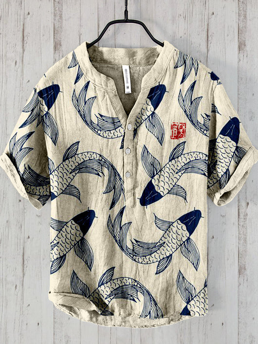 Camisa Hawaiana Navideña Casual con Estampado Santa para Hombre - Image 17