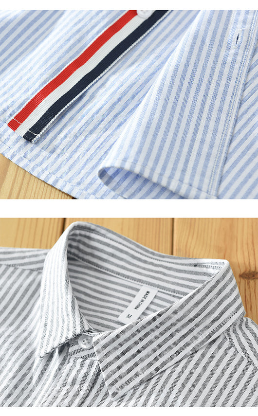 Camisa Casual Manga Larga a Rayas Verticales Estilo Japonés para Hombre - Image 12