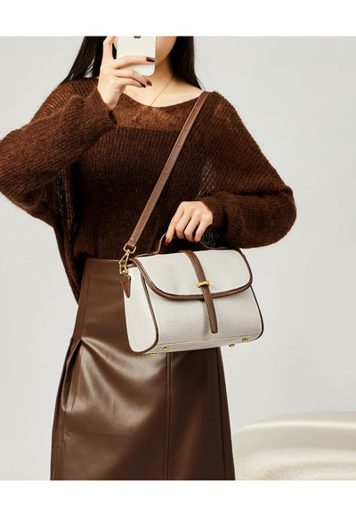 Bolso Mensajero de Cuero Genuino con Correa Cruzada - Image 13