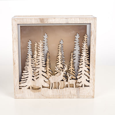 Caja Luminosa Navideña de Madera con Adornos Decorativos - Image 14