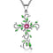 Conjunto de Aretes y Collar con Colgante Cruz en Aleación