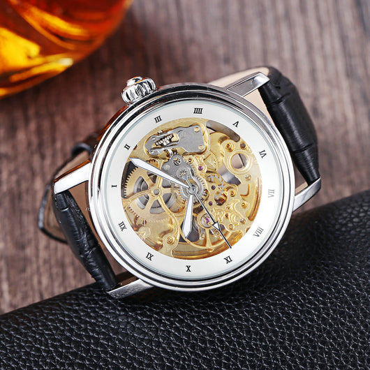 Reloj Automático para Mujer con Diseño Calado y Cristal Transparente