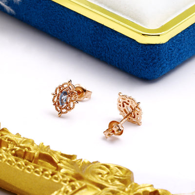 Aretes Azules Topa Hipoalergénicos para Mujer - Image 3