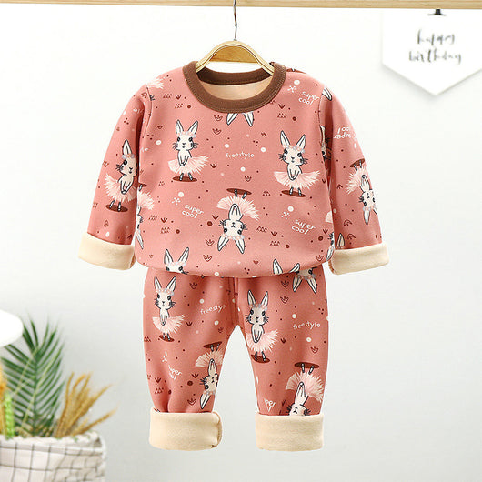 Conjunto de Ropa Térmica Infantil Algodón con Forro Polar Engrosado - Image 4