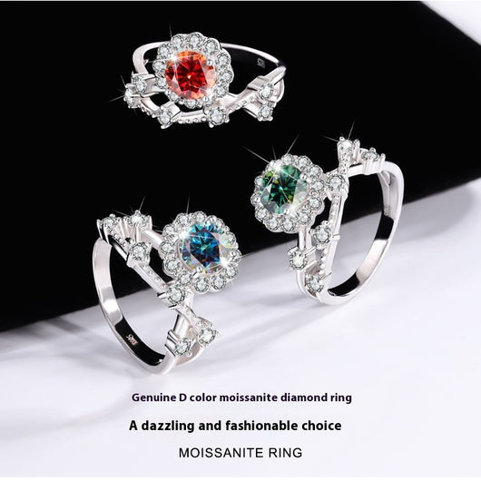 Anillo de Moissanita para Mujer en Plata Esterlina y Platino - Image 18