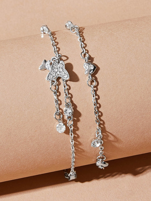 Pulsera Tobillera Multicapa Mariposa Love para Mujer - Image 9