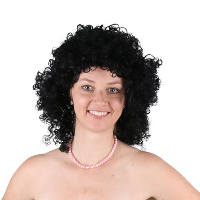 Peluca Rizada Larga Negra para Hombre - Estilo Festival Europeo y Americano - Image 3