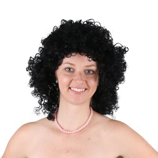 Peluca Rizada Larga Negra para Hombre - Estilo Festival Europeo y Americano - Image 3