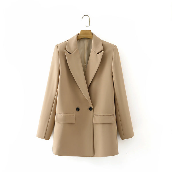 Blazer Oversize Doble Botonadura Color Sólido - Image 16