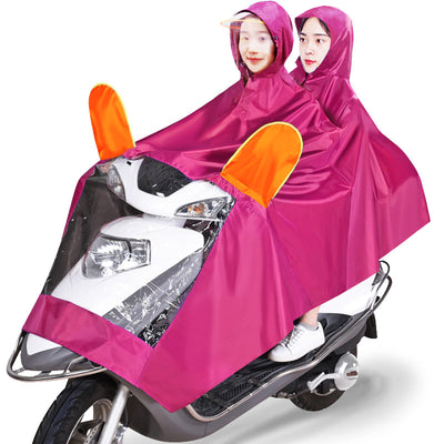 Poncho Impermeable Doble para Moto y Bicicleta Eléctrica con Ala Ancha - Image 3