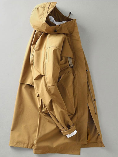 Abrigo Tipo Trench Hombre Primavera Otoño Largo - Image 4