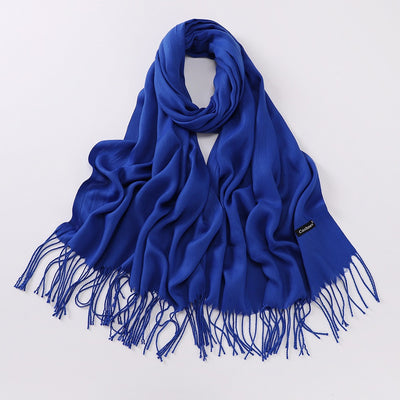 Bufanda Larga de Cashmira Suave - Color Liso para Otoño e Invierno - Image 59