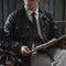 Chaqueta Impermeable de Cuero Encerado Estilo Motociclista Retro para Hombre