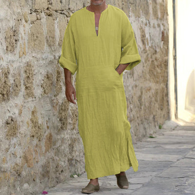 Camiseta Larga Hombre Algodón y Lino Premium Talla Grande - Image 18