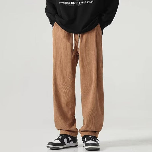 Pantalones de Pana Rectos Anchos con Forro Polar - Pantalones Casuales Cómodos