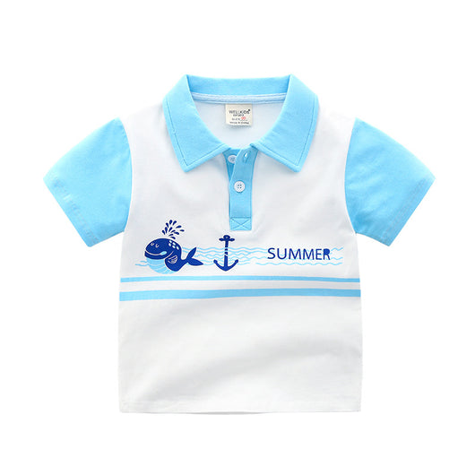 Camisa Infantil de Manga Corta con Detalles de Costura a Contraste - Image 6