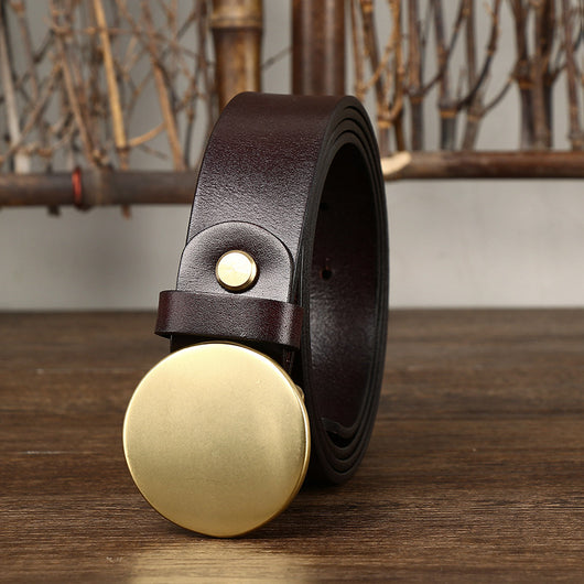 Cinturón para Hombre con Hebilla Redonda Minimalista - Image 13