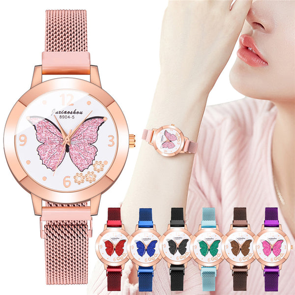 Reloj de Moda para Mujer con Diseño de Mariposas Coloridas