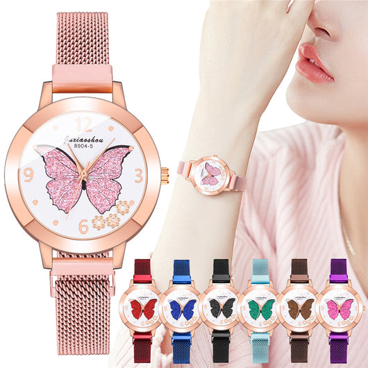Reloj de Moda para Mujer con Diseño de Mariposas Coloridas